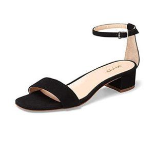 XYD Open Toe Strappy Low Block Heel Sandal Pumps Ankle Strap Dress Shoes